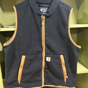 Carhartt Black and Brown Fleece Vest